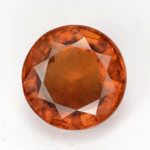 Amber Orange Hessonite Garnet Gem - 4.2ct Round Facet (ID: 539314)