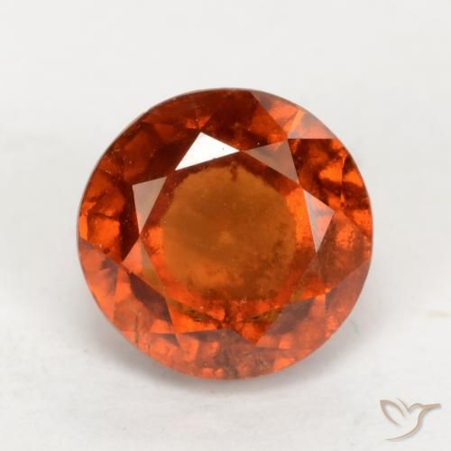 1.91ct Natural Amber Orange Hessonite Garnet, Round, VS-SI