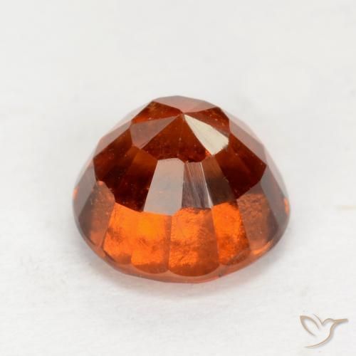 Hessonite Garnet Gemstone in 7 mm (calibrated) Size for Sale, Hessonite Garnet Stone in Amber Orange Color