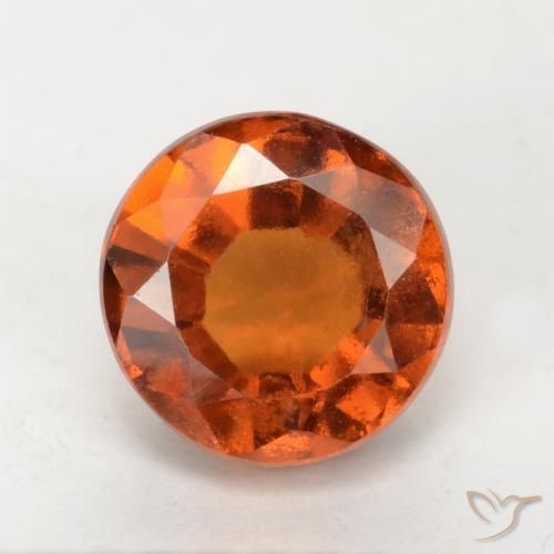 1.91ct Natural Medium Orange Hessonite Garnet, Round, VS