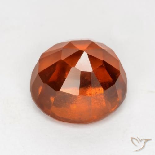Hessonite Garnet Gemstone in 7 mm (calibrated) Size for Sale, Hessonite Garnet Stone in Medium Orange Color