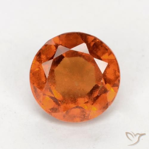 1.70ct Natural Deep Orange Hessonite Garnet, Round, VS-SI
