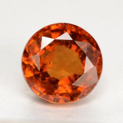 Amber Orange Гранат Гессонит Камень - 2.2ct Круглая Фасетная Огранка (ID: 539318)