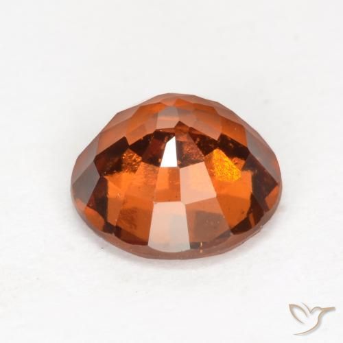 Hessonite Garnet Gemstone in 7 mm (calibrated) Size for Sale, Hessonite Garnet Stone in Reddish Orange Color