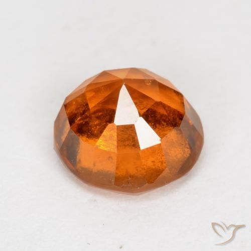 Hessonite Garnet Gemstone in 6.5 mm (calibrated) Size for Sale, Hessonite Garnet Stone in Deep Orange Color