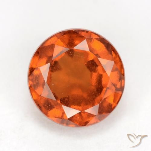 1.51ct Natural Deep Orange Hessonite Garnet, Round, VS
