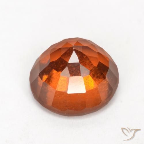 Hessonite Garnet Gemstone in 6.5 mm (calibrated) Size for Sale, Hessonite Garnet Stone in Deep Orange Color
