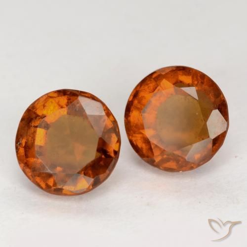 2.50 ctw Orange Hessonite Garnet Stones, Natural Hessonite Garnet in Round Facet Shape for Sale