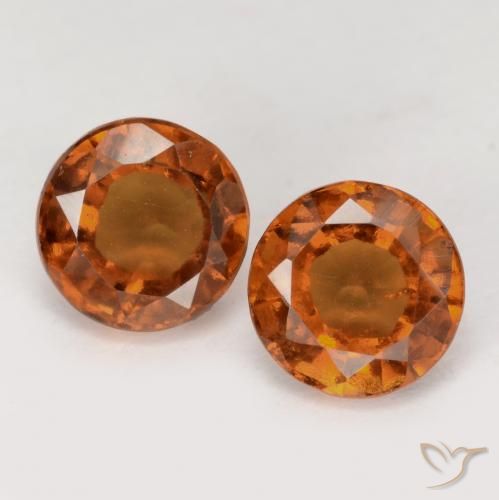 2.53 ct Orange Hessonite Garnet, 6 mm Round Cut From Sri Lanka, Photo A