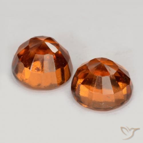 Hessonite Garnet Gemstones in 6 mm (calibrated) Size for Sale, Hessonite Garnet Stones in Amber Orange Color
