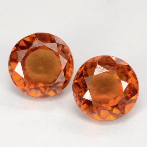 Reddish Orange Hessonite Garnet Gem - 1.3ct Round Facet (ID: 539680)