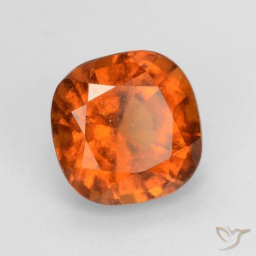 2.03 ct Orange Hessonite Garnet Stone, Natural Hessonite Garnet in Cushion-Cut Shape for Sale