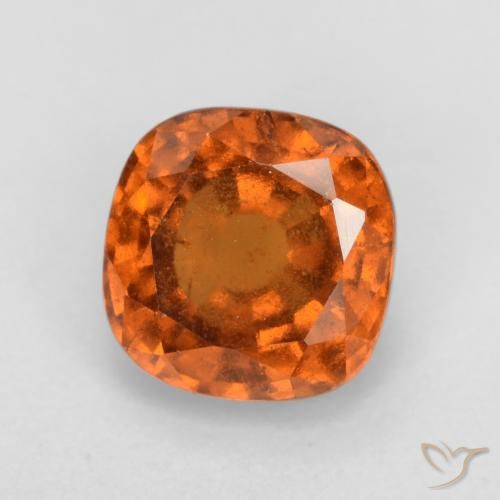 2.08ct Natural Medium Orange Hessonite Garnet, Cushion, VS-SI