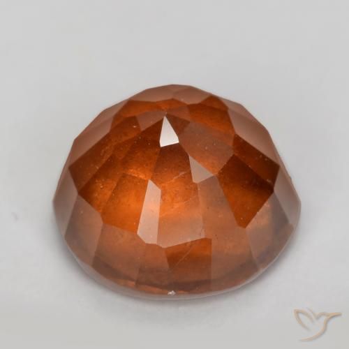 Hessonite Garnet Gemstone in 8 mm (calibrated) Size for Sale, Hessonite Garnet Stone in Deep Orange Color