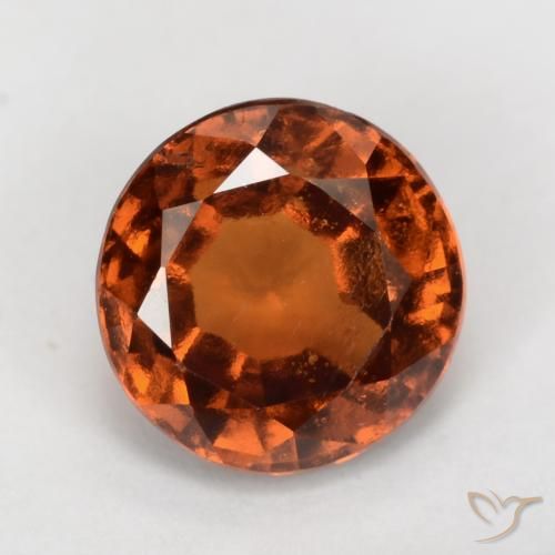 2.10ct Natural Amber Orange Hessonite Garnet, Round, VS