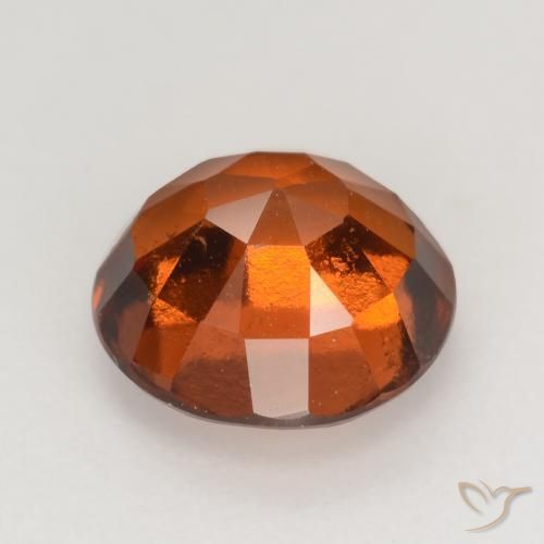 Hessonite Garnet Gemstone in 7.5 mm (calibrated) Size for Sale, Hessonite Garnet Stone in Amber Orange Color