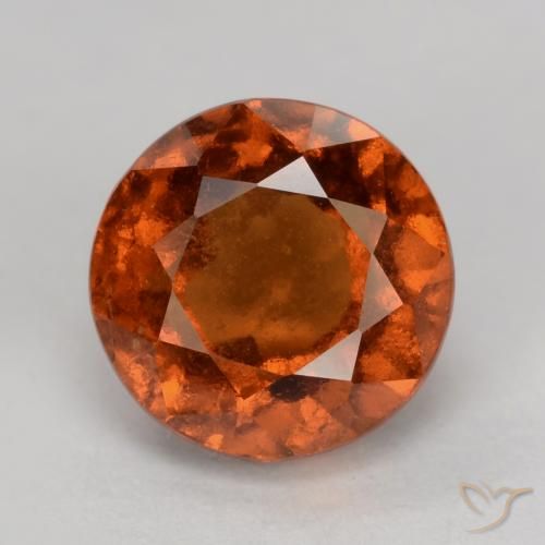 2.12ct Natural Dark Orange Hessonite Garnet, Round, VS-SI