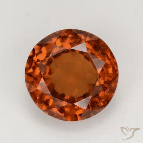 2.02ct Natural Amber Orange Hessonite Garnet, Round, VS-SI
