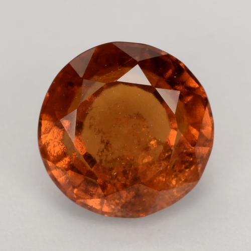 Medium Orange Hessonite Garnet Gem - 2.5ct Round Facet (ID: 539697)