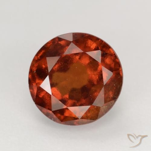 1.75ct Natural Deep Orange Hessonite Garnet, Round, VS-SI