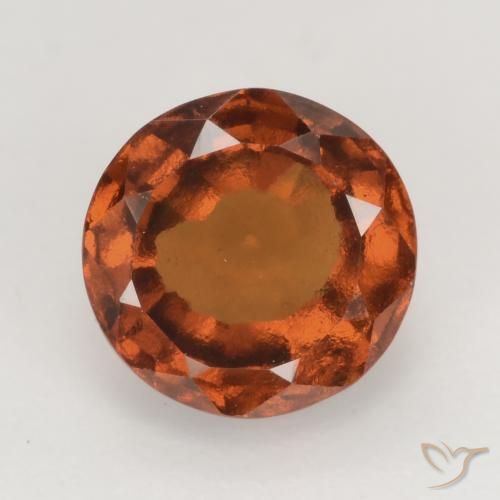 1.71ct Natural Deep Orange Hessonite Garnet, Round, VVS-VS
