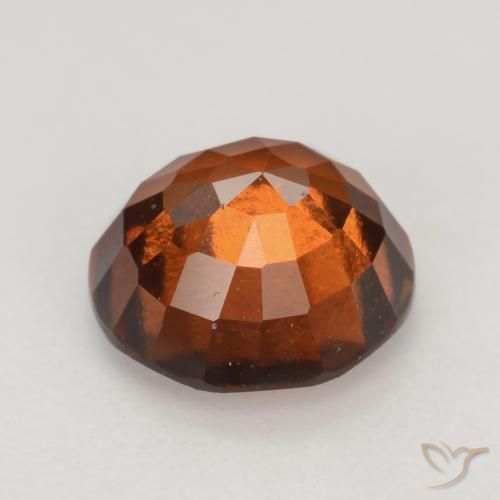 Hessonite Garnet Gemstone in 7 mm (calibrated) Size for Sale, Hessonite Garnet Stone in Deep Orange Color