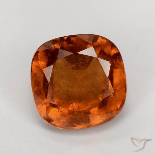 2.06ct Natural Dark Orange Hessonite Garnet, Cushion, VS-SI