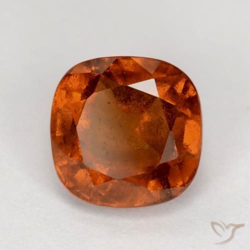 2.06 ct Orange Hessonite Garnet Stone, Natural Hessonite Garnet in Cushion-Cut Shape for Sale