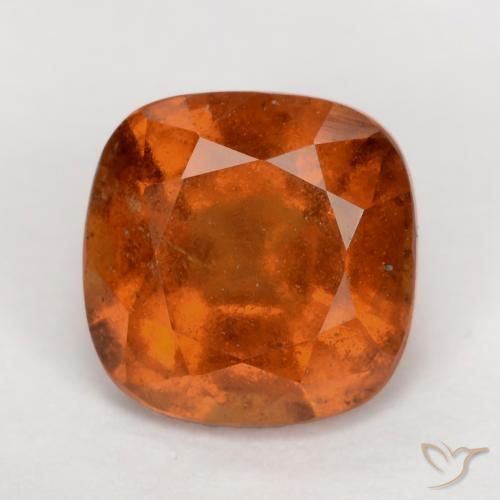 2.04ct Natural Reddish Orange Hessonite Garnet, Cushion, VS-SI