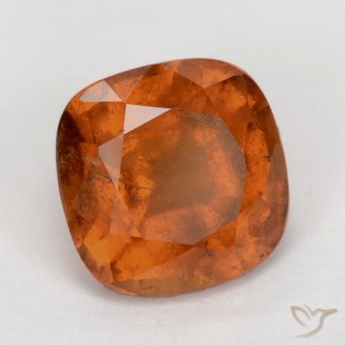 2.04 ct Orange Hessonite Garnet Stone, Natural Hessonite Garnet in Cushion-Cut Shape for Sale