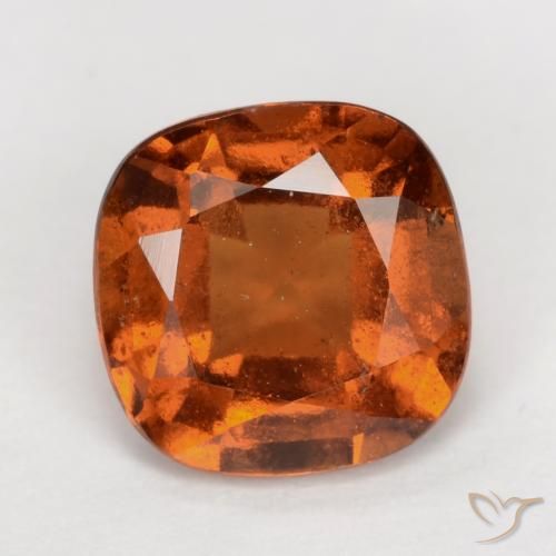 1.74ct Natural Deep Orange Hessonite Garnet, Cushion, VS