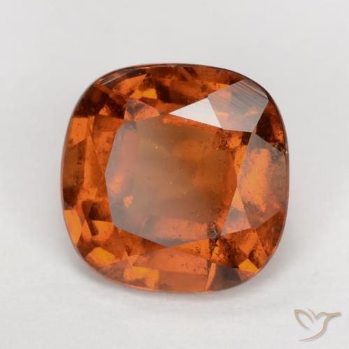 1.74 ct Orange Hessonite Garnet Stone, Natural Hessonite Garnet in Cushion-Cut Shape for Sale