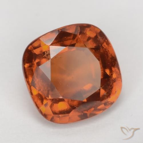 2.02 ct Orange Hessonite Garnet Stone, Natural Hessonite Garnet in Cushion-Cut Shape for Sale