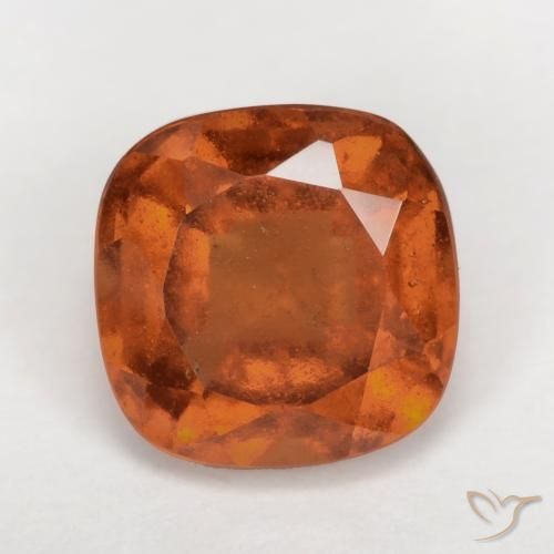 1.99ct Natural Reddish Orange Hessonite Garnet, Cushion, VS-SI