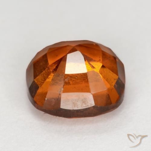 Hessonite Garnet Gemstone in 7 x 7 mm (calibrated) Size for Sale, Hessonite Garnet Stone in Medium-Dark Orange Color
