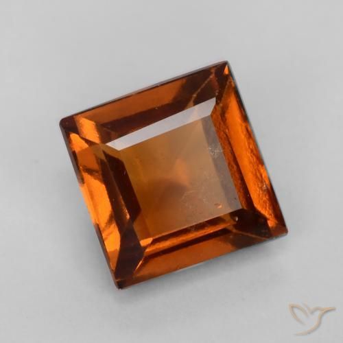 1.24 ct Orange Hessonite Garnet Stone, Natural Hessonite Garnet in Square Facet Shape for Sale