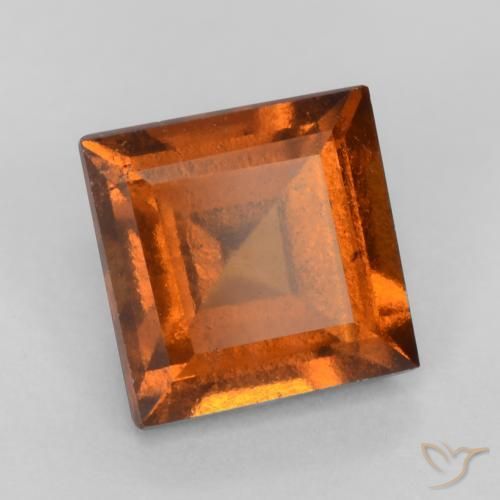 1.32 ct Orange Hessonite Garnet Stone, Natural Hessonite Garnet in Square Facet Shape for Sale