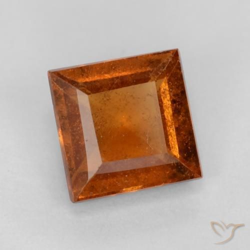 1.32 ct Orange Hessonite Garnet Stone, Natural Hessonite Garnet in Square Facet Shape for Sale