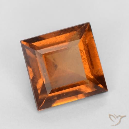 1.31 ct Orange Hessonite Garnet Stone, Natural Hessonite Garnet in Square Facet Shape for Sale