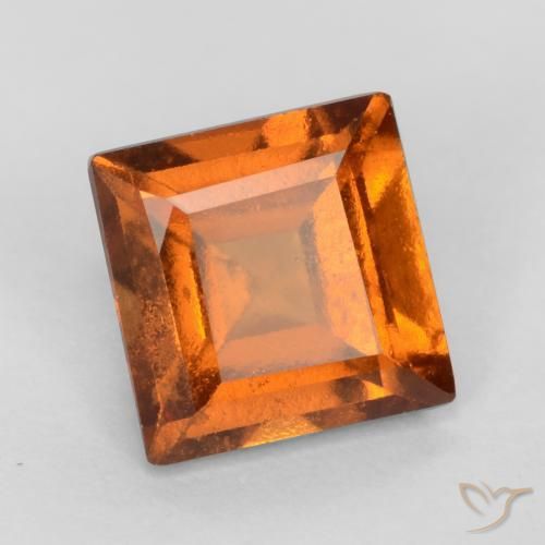 1.16 ct Orange Hessonite Garnet Stone, Natural Hessonite Garnet in Square Facet Shape for Sale
