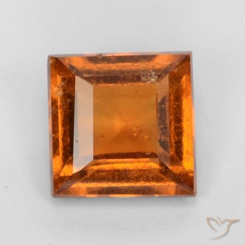1.33 ct Orange Hessonite Garnet, 6.1 x 6.1 mm Square Cut From Madagascar, Photo A