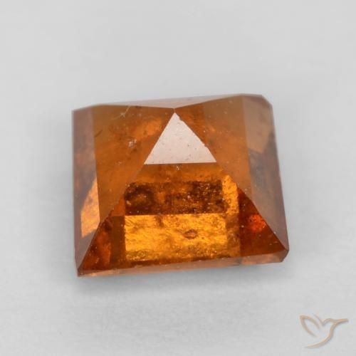 Hessonite Garnet Gemstone in 5.4 x 5.2 mm Size for Sale, Hessonite Garnet Stone in Medium-Dark Orange Color