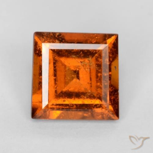 1.18ct Natural Reddish Orange Hessonite Garnet, Square, SI