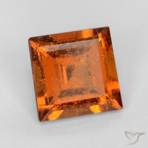 1.18 ct Orange Hessonite Garnet Stone, Natural Hessonite Garnet in Square Facet Shape for Sale