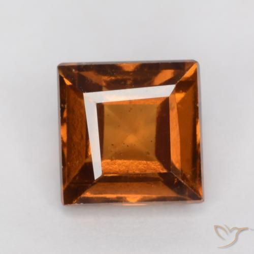 1.41ct Natural Deep Orange Hessonite Garnet, Square, VS