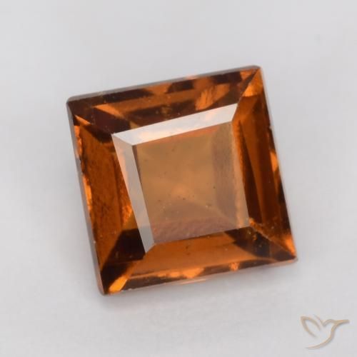 1.41 ct Orange Hessonite Garnet Stone, Natural Hessonite Garnet in Square Facet Shape for Sale