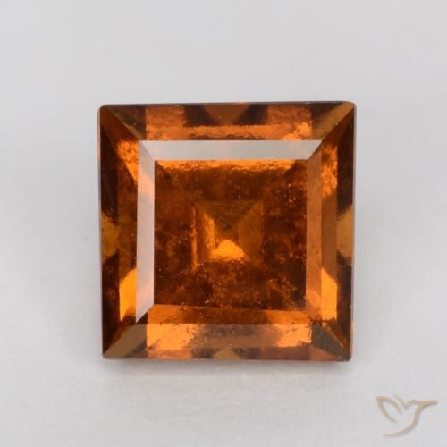 Ambre orange Grenat Hessonite gemme - 1.5ct Facette Carrée (ID: 539877)