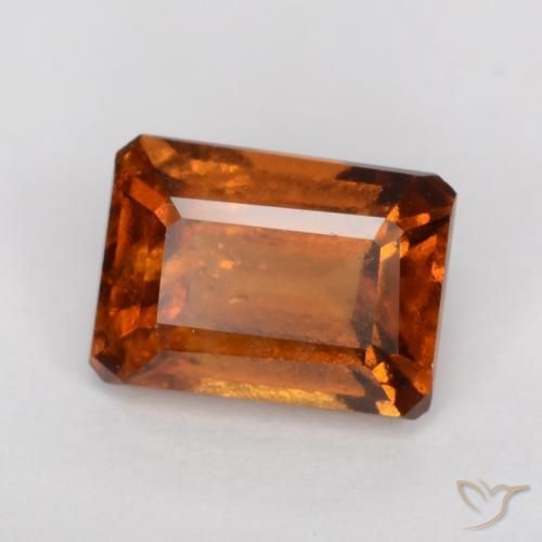 1.29 ct Orange Hessonite Garnet Stone, Natural Hessonite Garnet in Octagon Facet Shape for Sale
