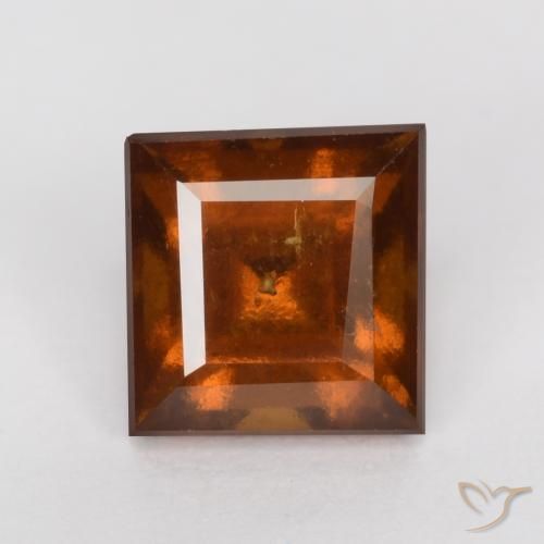 1.36ct Natural Deep Orange Hessonite Garnet, Square, VS