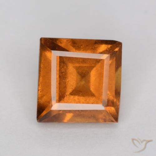 0.91ct Natural Medium-Dark Orange Hessonite Garnet, Square, VS